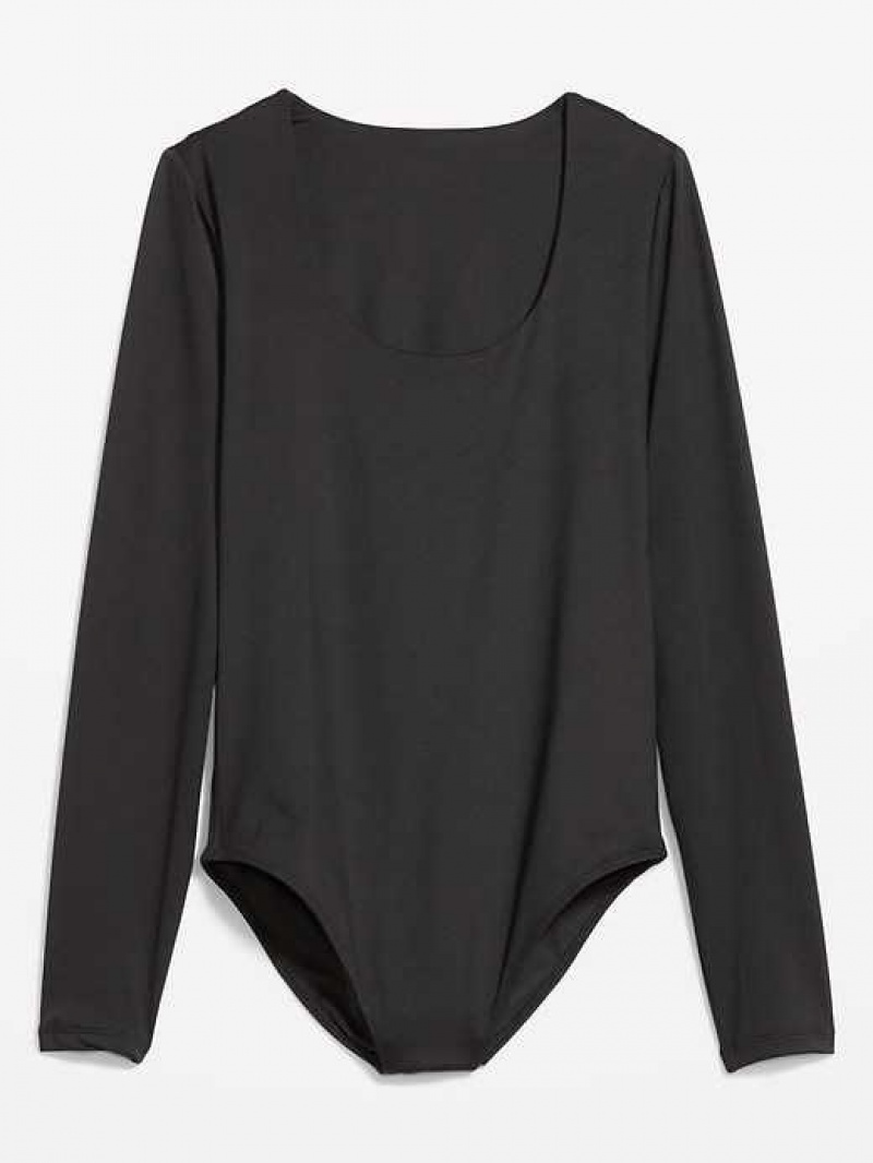 Old Navy Long-Sleeve Scoop-Neck Bodysuit Black | GOM978612