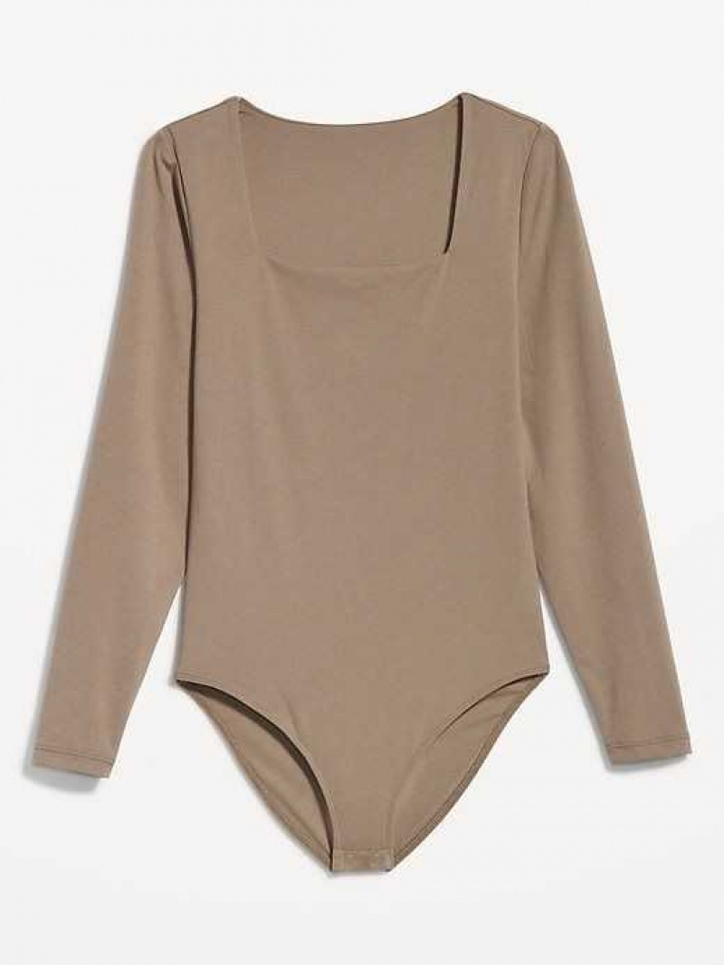 Old Navy Long-Sleeve Square-Neck Bodysuit Sedimentary | TSI490231