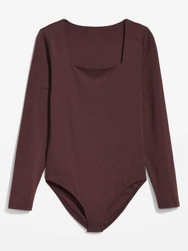 Old Navy Long-Sleeve Square-Neck Bodysuit Raisin Arizona | AVI295410