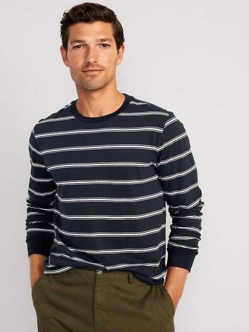 Old Navy Long-Sleeve Striped Rotation T-Shirt Navy Stripes | QJK069154