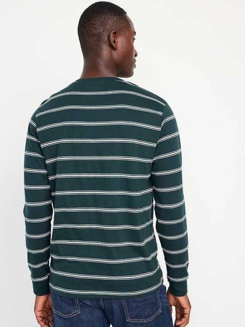 Old Navy Long-Sleeve Striped Rotation T-Shirt Green Stripes | FRB364510