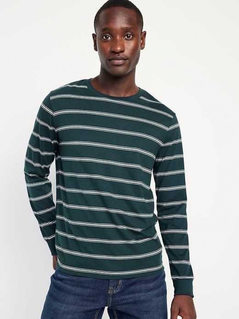 Old Navy Long-Sleeve Striped Rotation T-Shirt Green Stripes | FRB364510