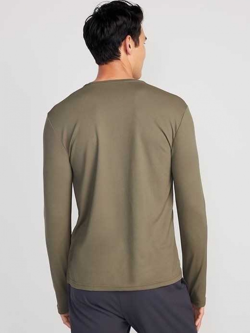 Old Navy Long-Sleeve Thermal-Knit Performance Henley Navy | GKO459271