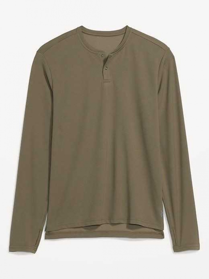 Old Navy Long-Sleeve Thermal-Knit Performance Henley Grey | EAI478590