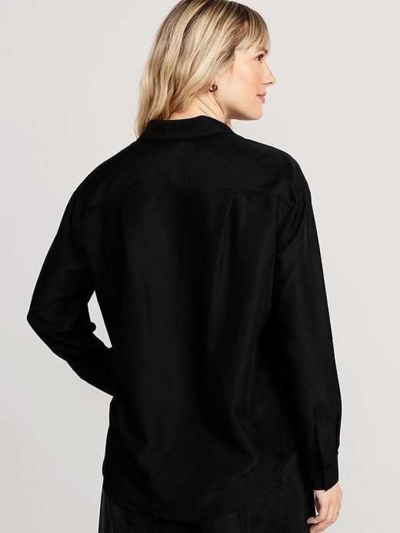 Old Navy Long-Sleeve Utility Shirt Black | WUA057691