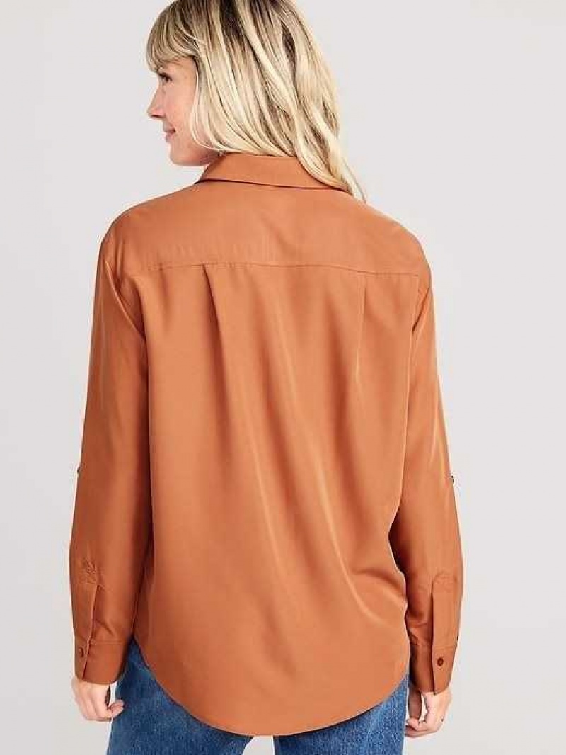 Old Navy Long-Sleeve Utility Shirt Turmeric | QBC142056