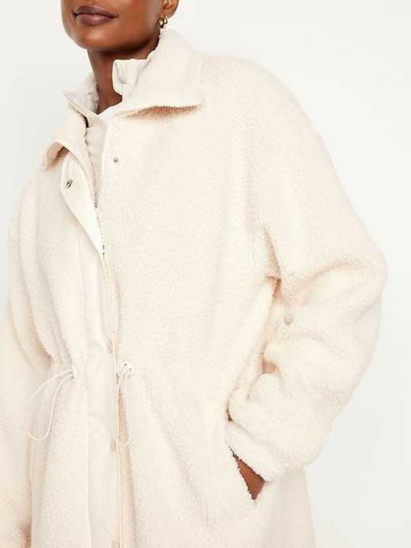 Old Navy Long Sherpa Parka Beige | HIW849260