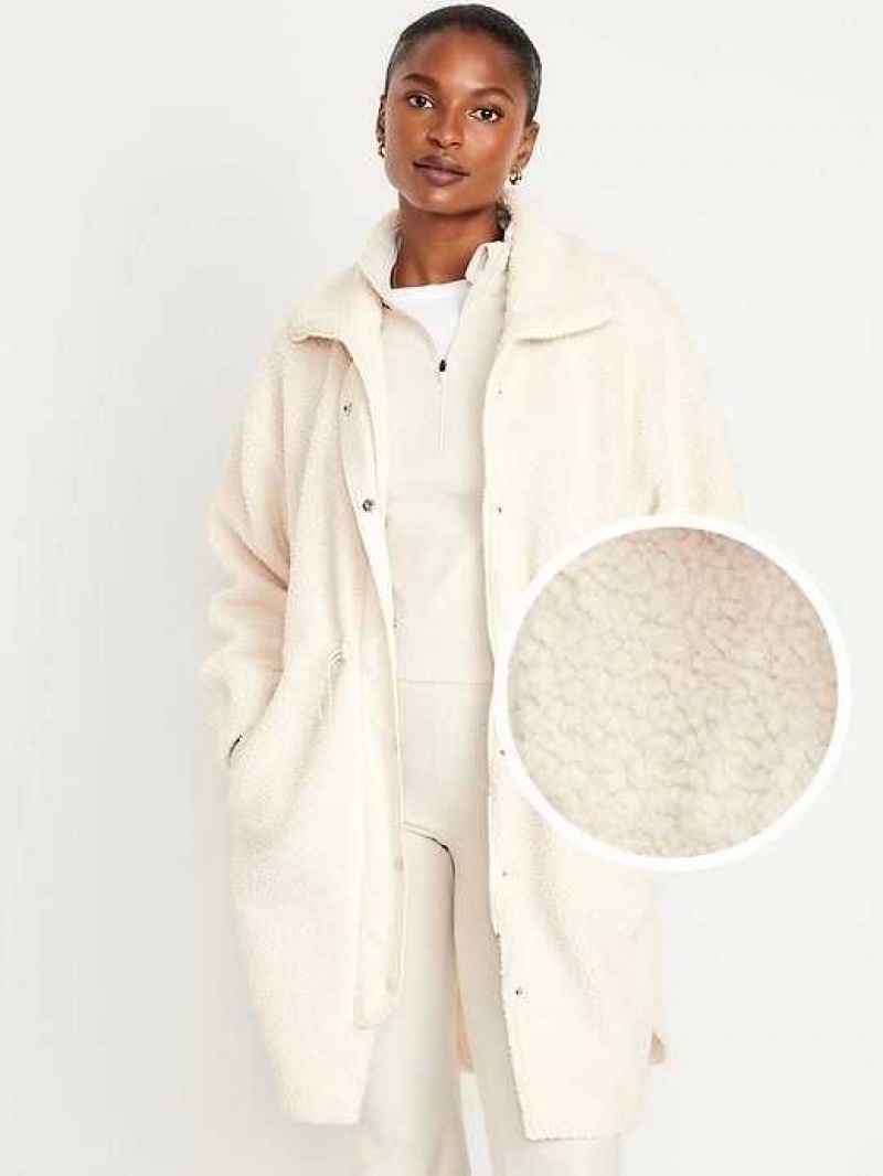 Old Navy Long Sherpa Parka Beige | HIW849260