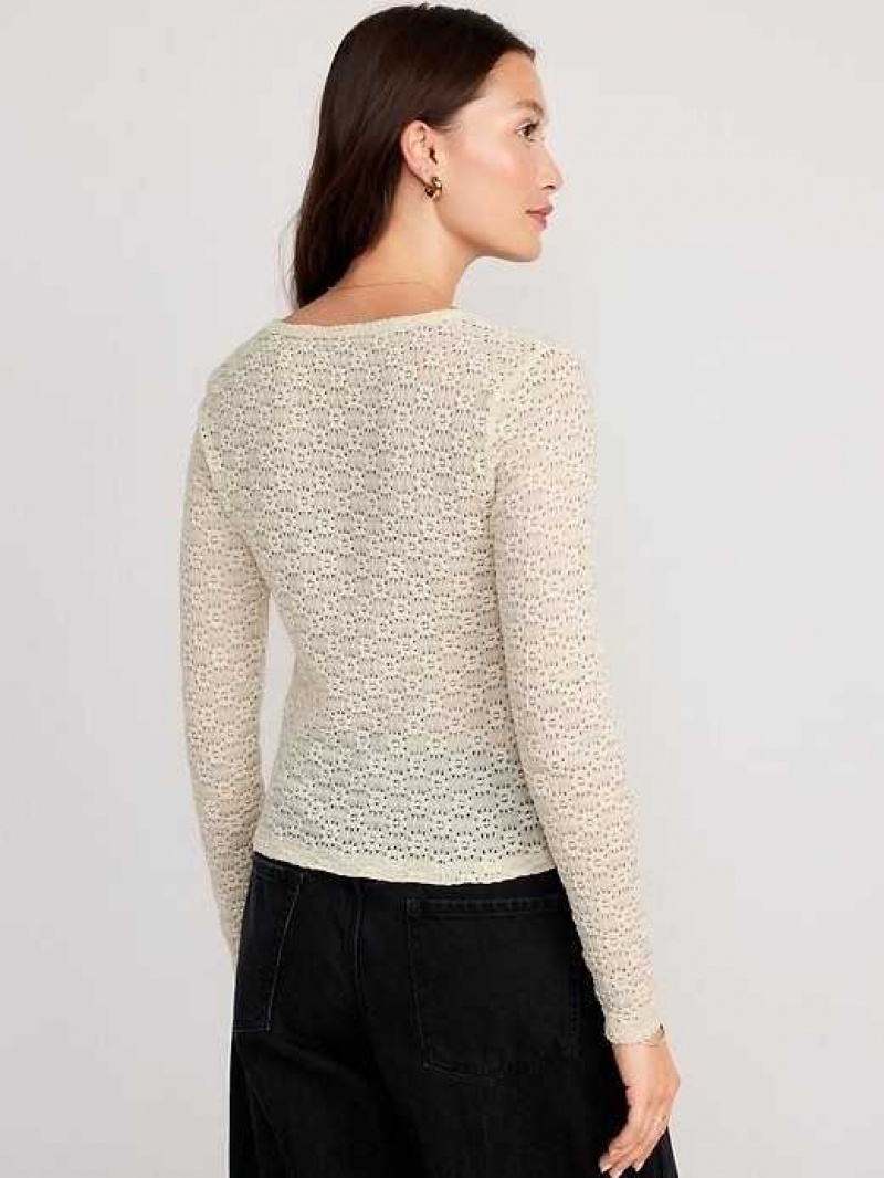 Old Navy Long Sleeve Lace Top Cozy Cashmere | RHV837564