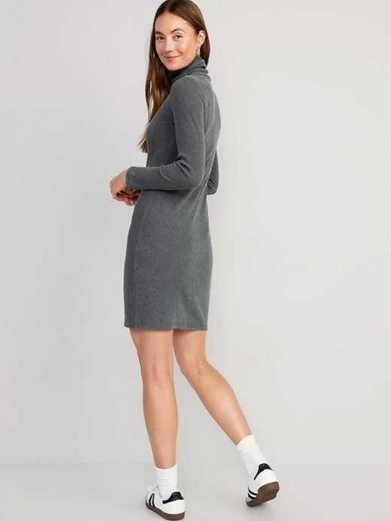 Old Navy Long Sleeve Mock Neck Mini Dress Dark Grey | XCH589431