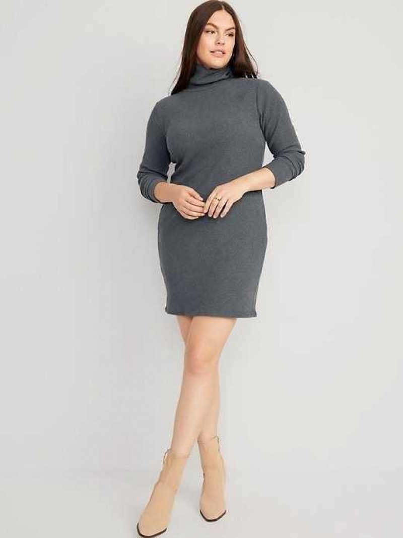 Old Navy Long Sleeve Mock Neck Mini Dress Dark Grey | XCH589431