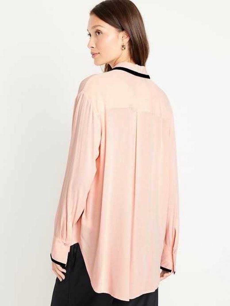 Old Navy Loose Crepe Shirt Pink / Black | SNT378256