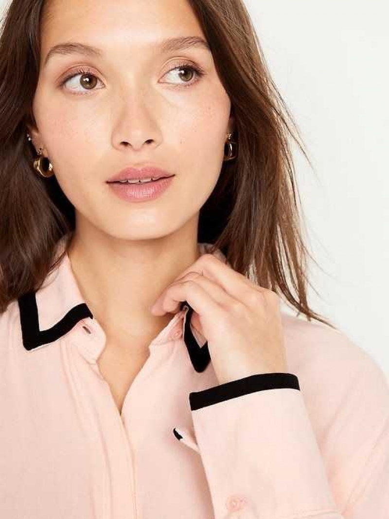 Old Navy Loose Crepe Shirt Pink / Black | SNT378256