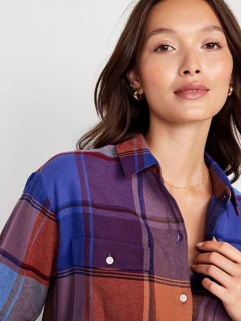 Old Navy Loose Flannel Shirt Blue / Orange | JIT102783