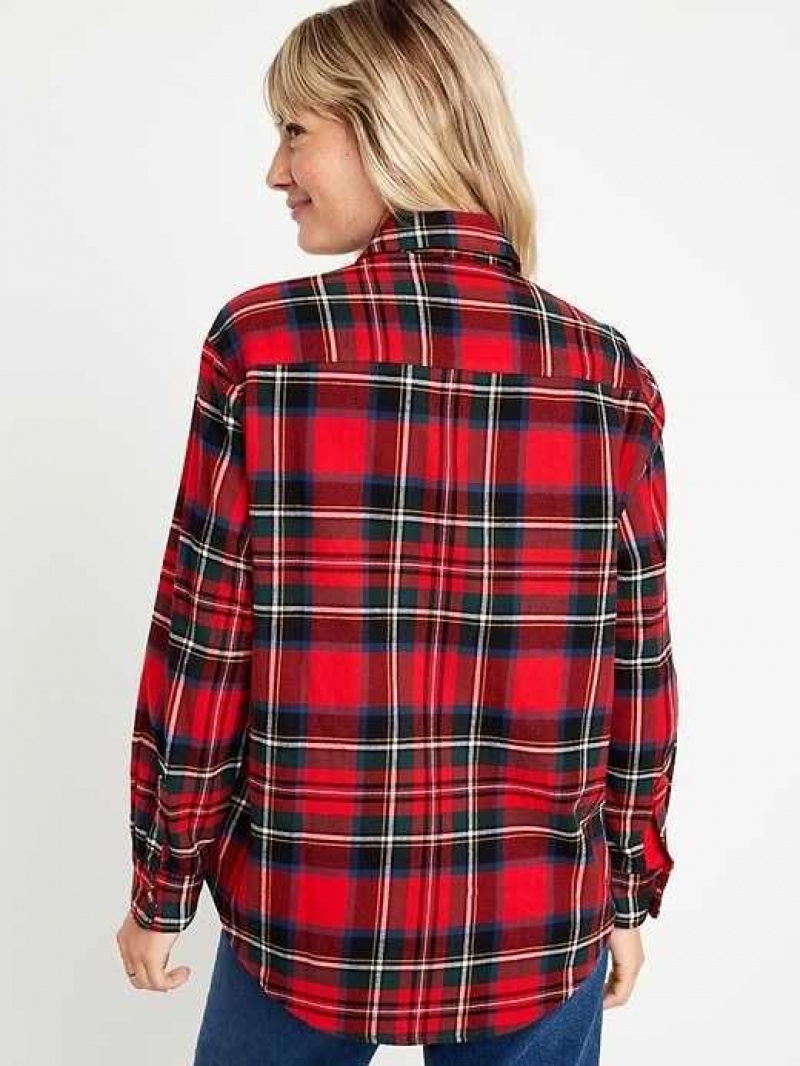 Old Navy Loose Flannel Shirt Red | UIC471029