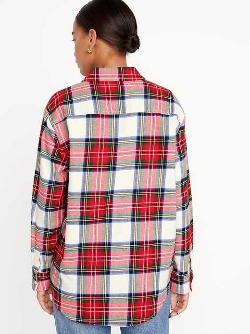 Old Navy Loose Flannel Shirt White | BIQ174562