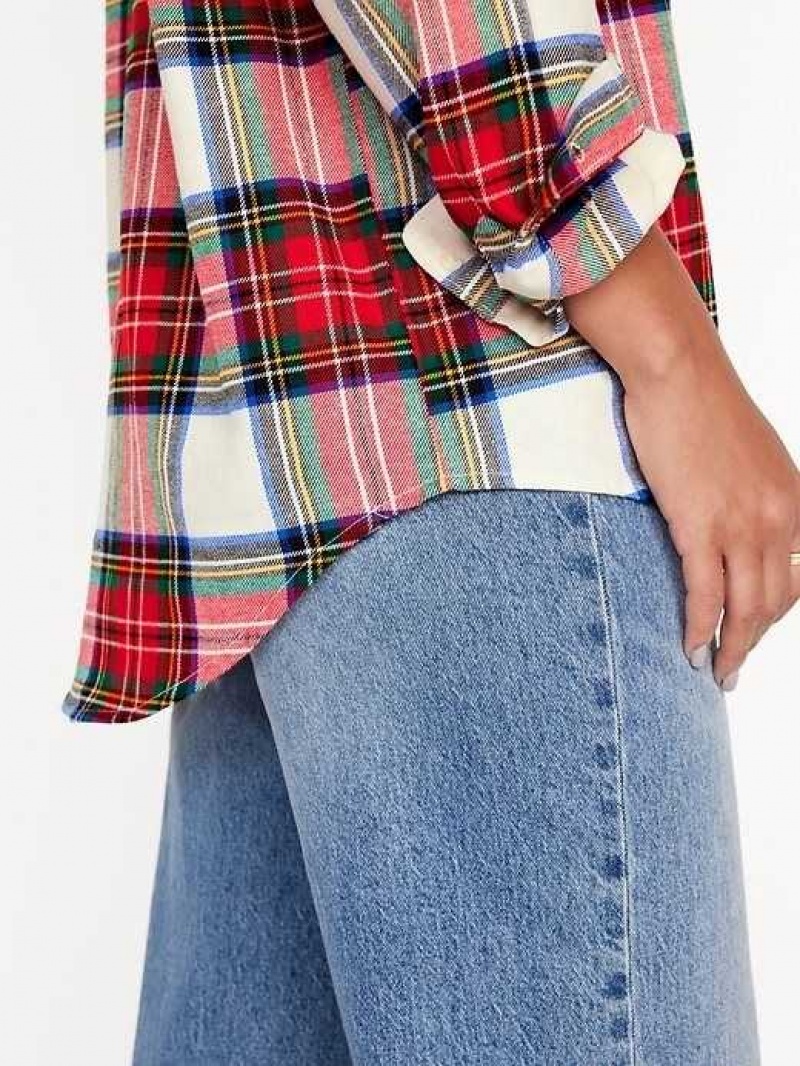 Old Navy Loose Flannel Shirt White | BIQ174562