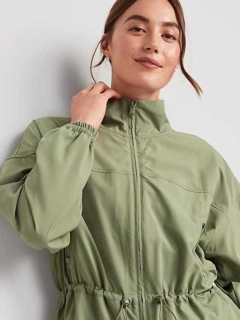 Old Navy Loose StretchTech Cinched-Waist Jacket Olive | HTL485976