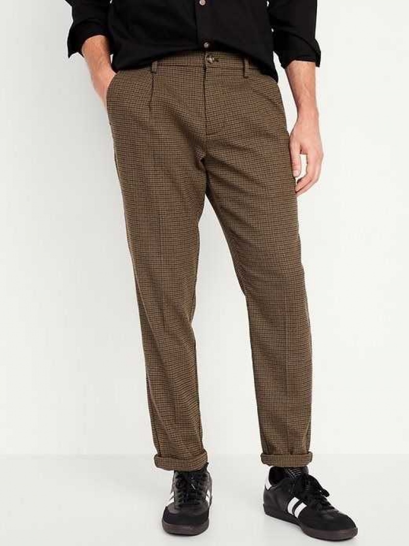 Old Navy Loose Taper Built-In Flex Pleated Chino Pants Houndstooth | RHY081659