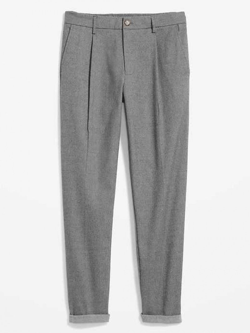 Old Navy Loose Taper Built-In Flex Pleated Chino Pants Dark Grey | MWJ786513