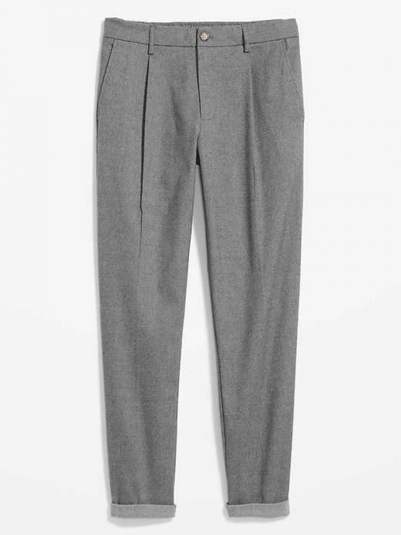 Old Navy Loose Taper Built-In Flex Pleated Chino Pants Dark Grey | MWJ786513