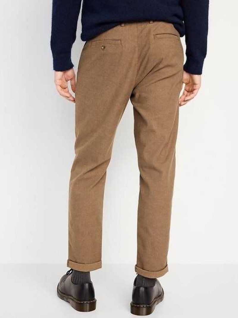 Old Navy Loose Taper Built-In Flex Pleated Chino Pants Brown | YJM162895