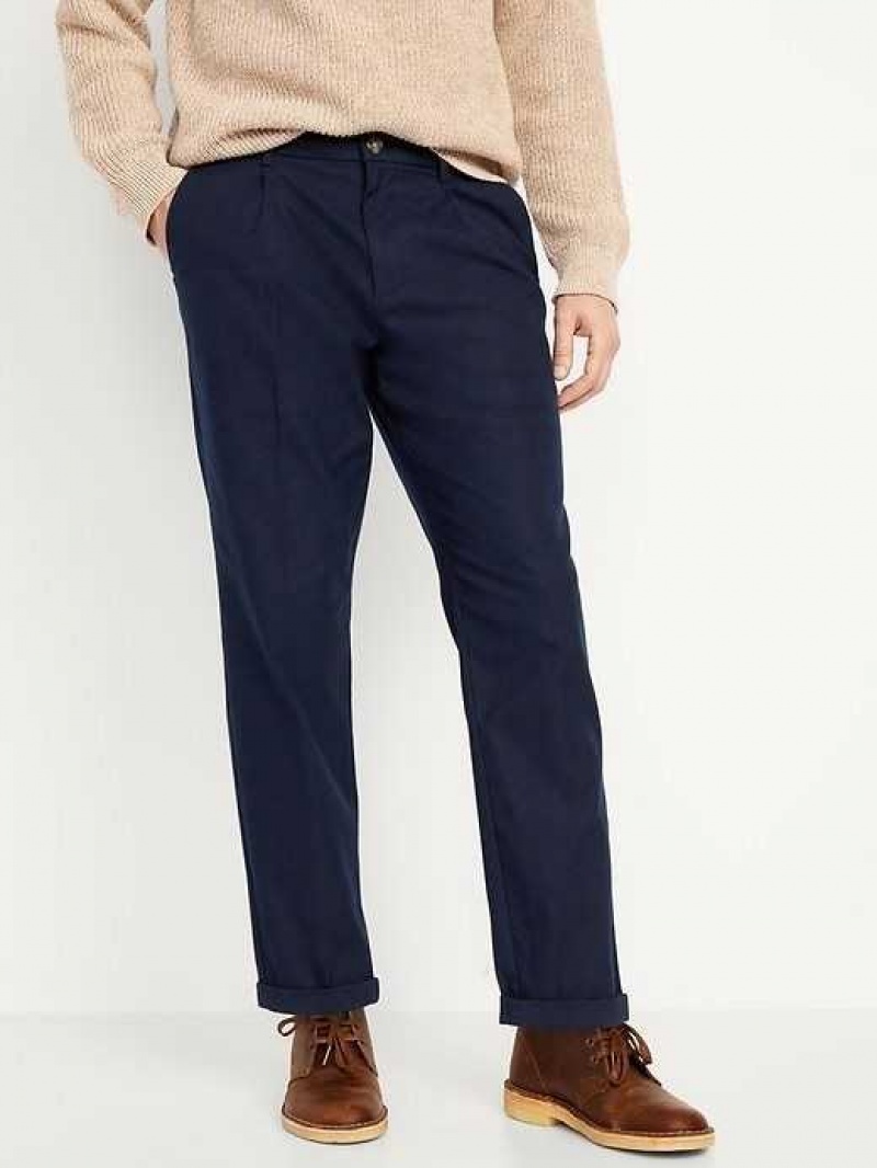 Old Navy Loose Taper Built-In Flex Pleated Chino Pants Navy | JBE746851