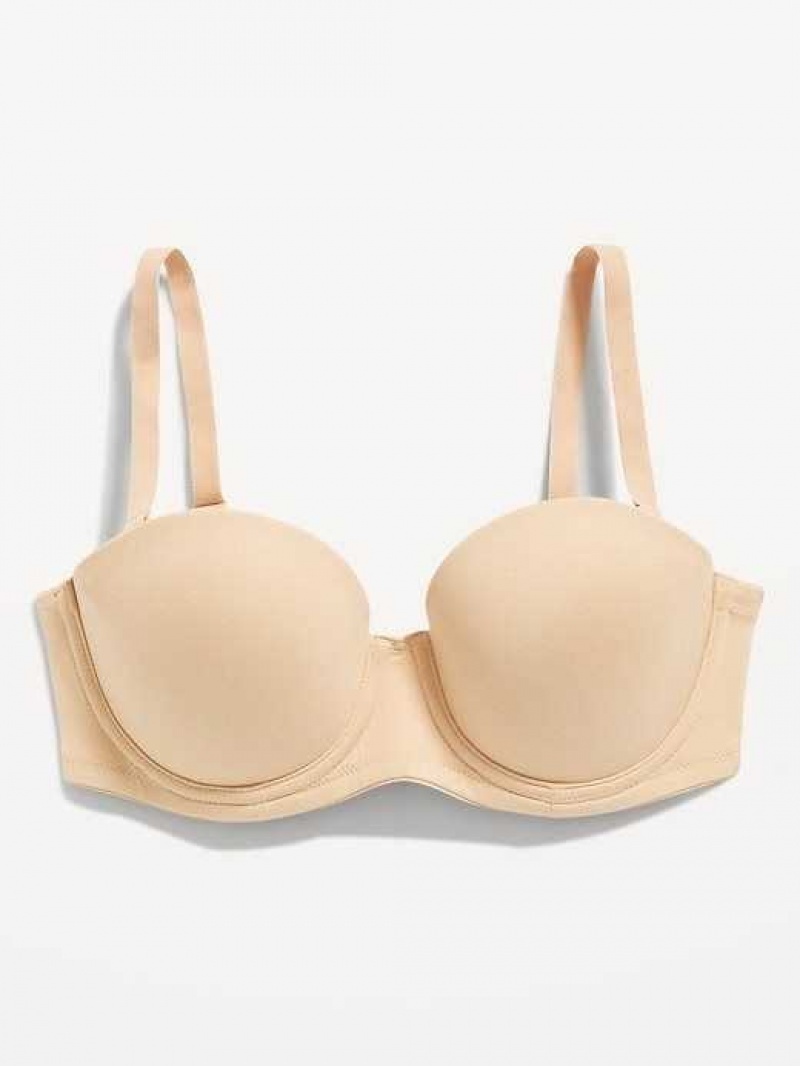 Old Navy Low-Coverage Convertible Strapless Underwire Bra Brown | XVD017293