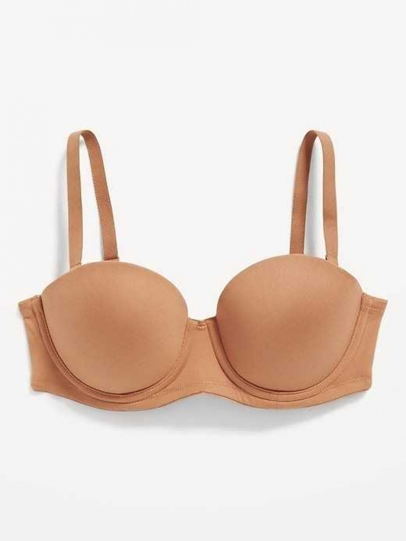 Old Navy Low-Coverage Convertible Strapless Underwire Bra Beige | BHO475903