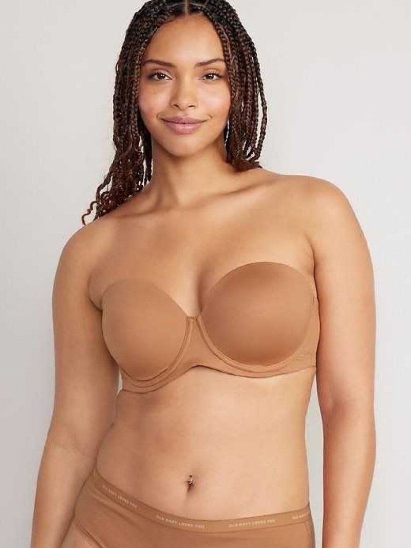 Old Navy Low-Coverage Convertible Strapless Underwire Bra Beige | BHO475903