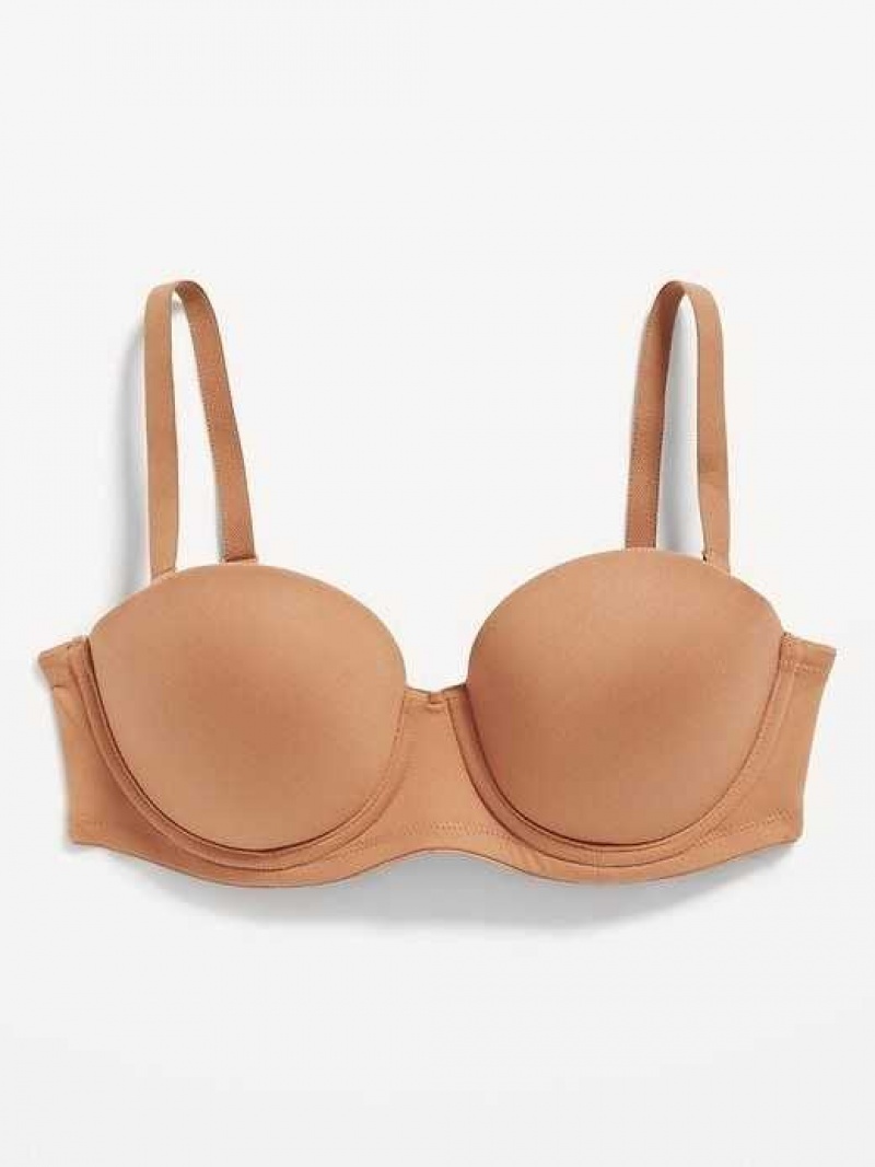 Old Navy Low-Coverage Convertible Strapless Underwire Bra Beige | BHO475903