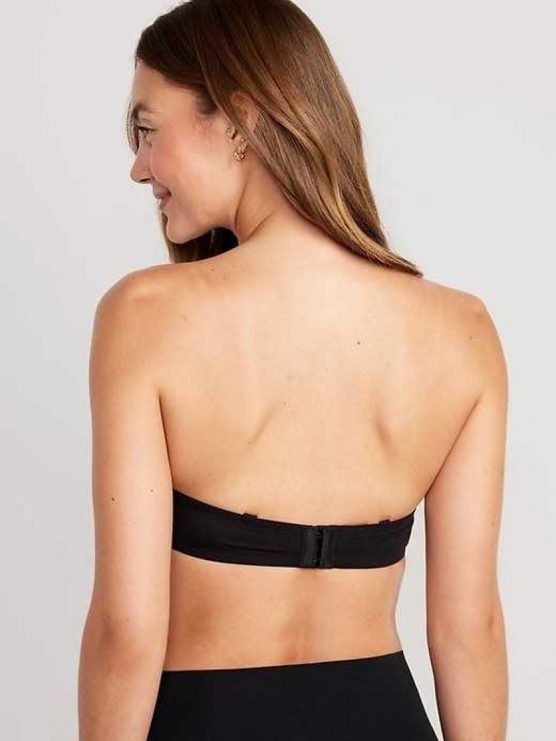 Old Navy Low-Coverage Convertible Strapless Underwire Bra Black | XFI782436