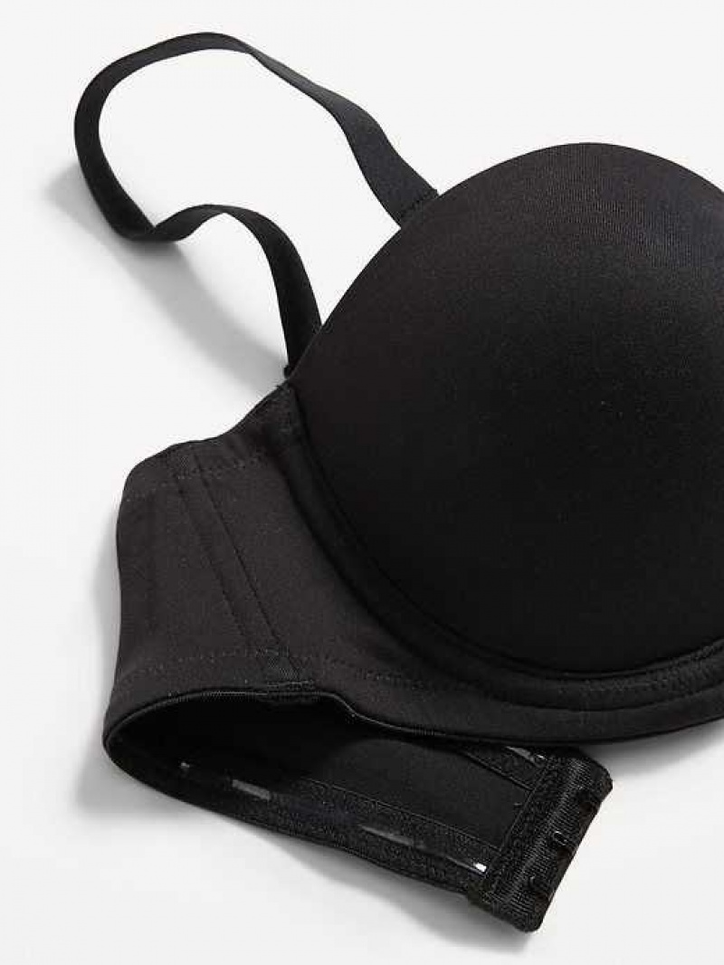 Old Navy Low-Coverage Convertible Strapless Underwire Bra Black | XFI782436