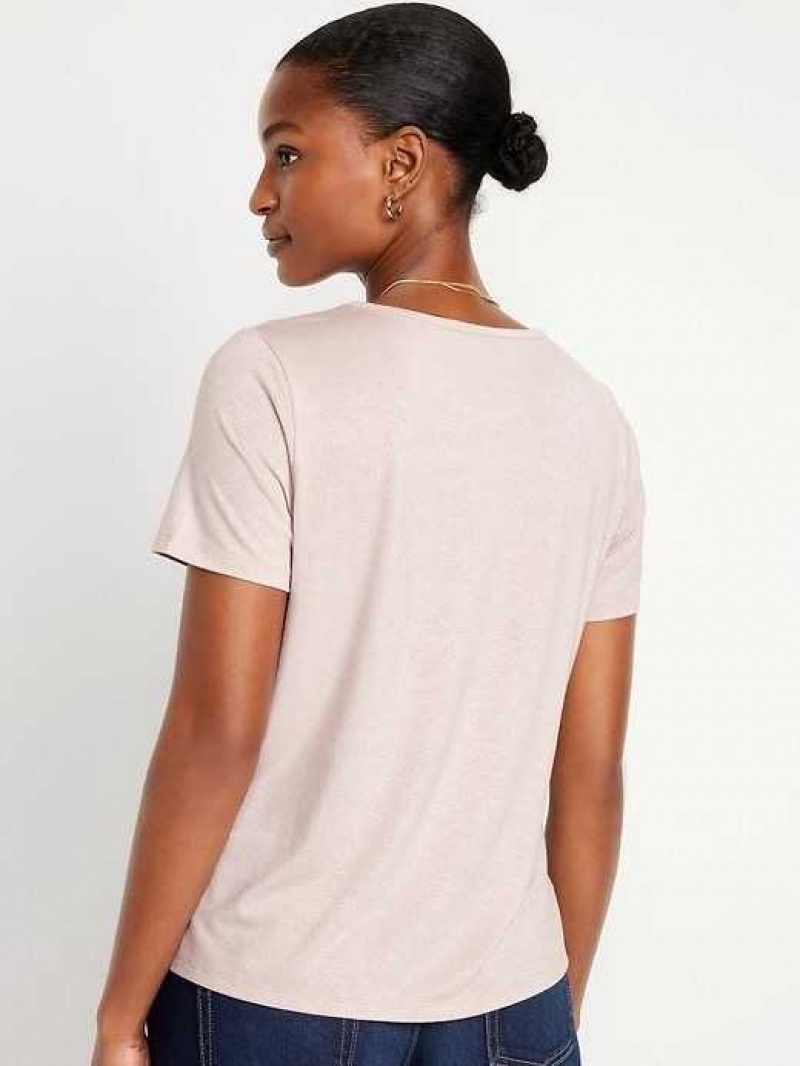 Old Navy Luxe Crew-Neck Glimmer T-Shirt Pink | HLP147382