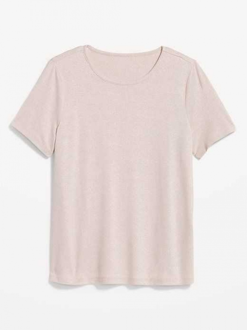 Old Navy Luxe Crew-Neck Glimmer T-Shirt Pink | HLP147382