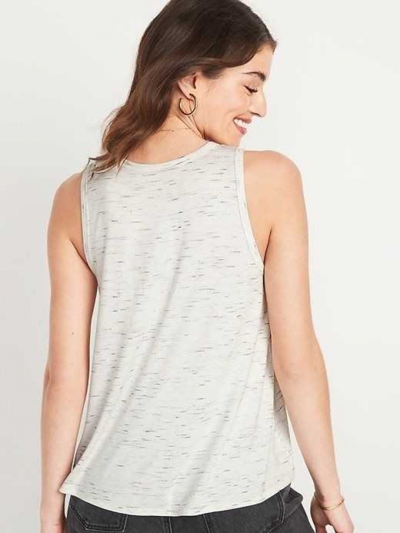 Old Navy Luxe Jersey-Knit Sleeveless T-Shirt Cream | XJI574230