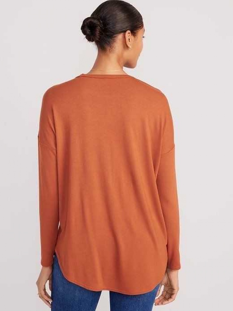 Old Navy Luxe Long-Sleeve Tunic T-Shirt Umbria | MUI271938