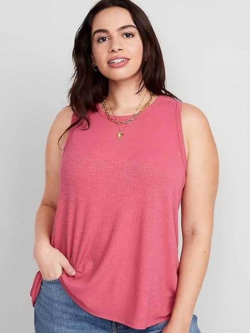 Old Navy Luxe Rib-Knit Swing Tank Top Lotus Blossom | ZED379104