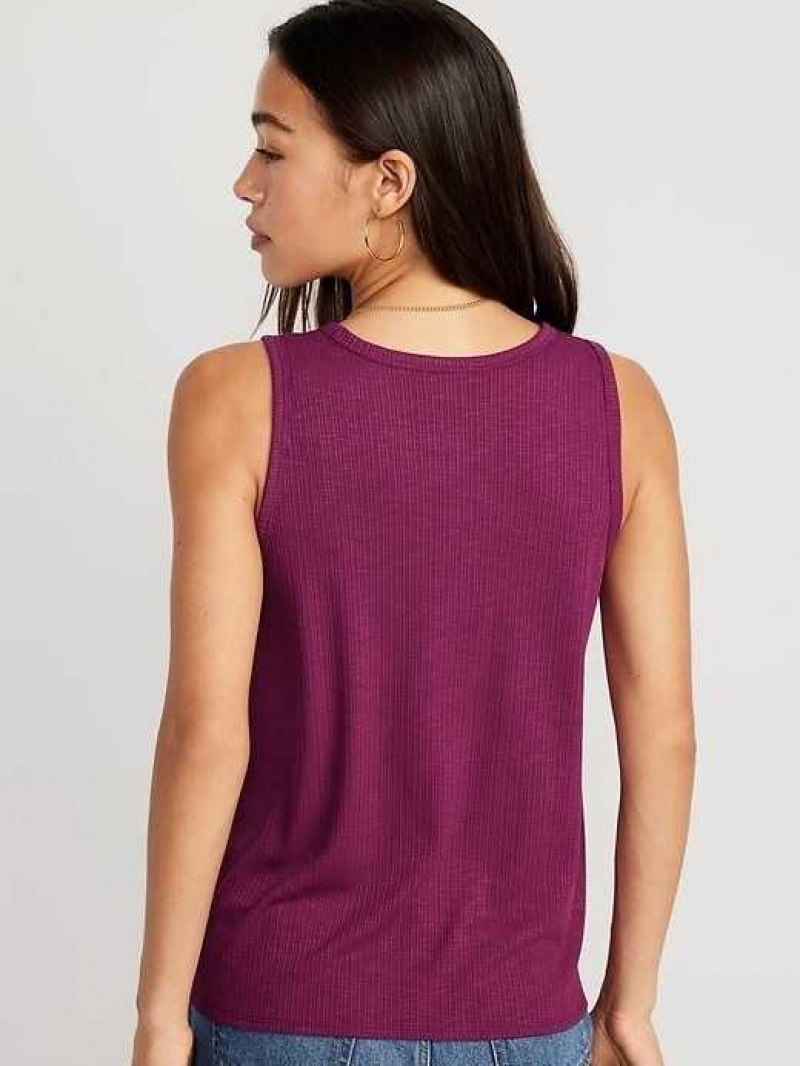 Old Navy Luxe Rib-Knit Swing Tank Top Purple | UCT971620