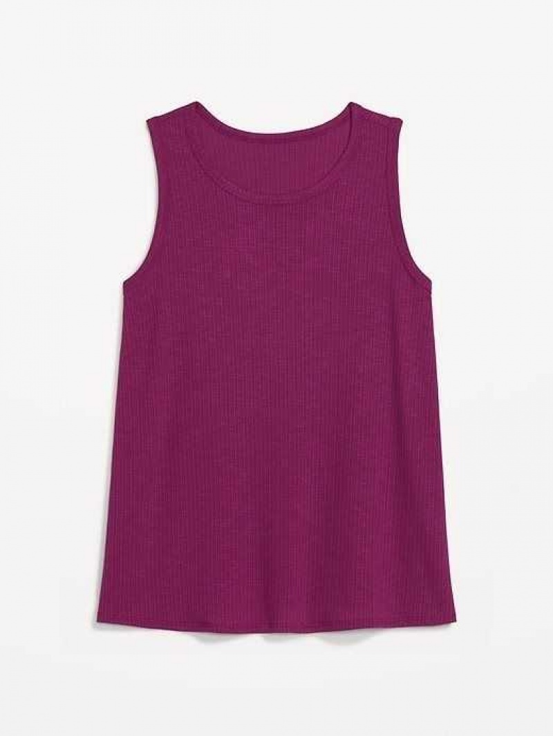 Old Navy Luxe Rib-Knit Swing Tank Top Purple | UCT971620