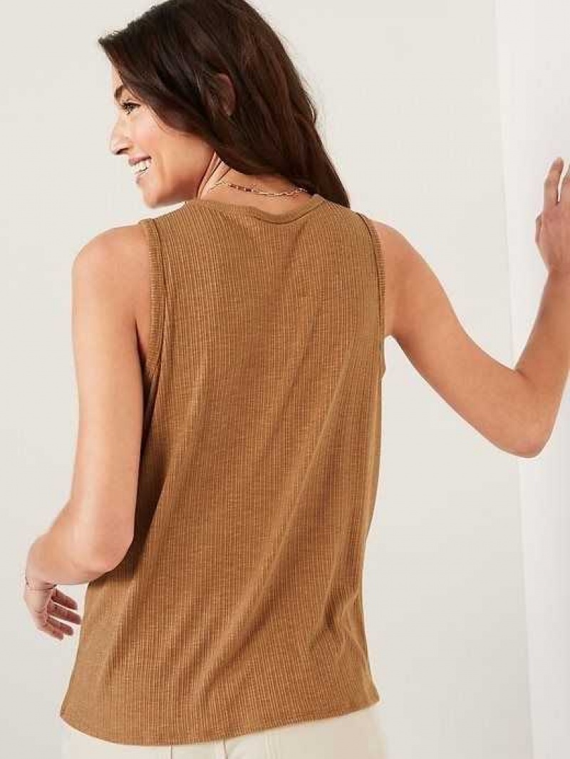 Old Navy Luxe Rib-Knit Swing Tank Top Sisal | YFE213894