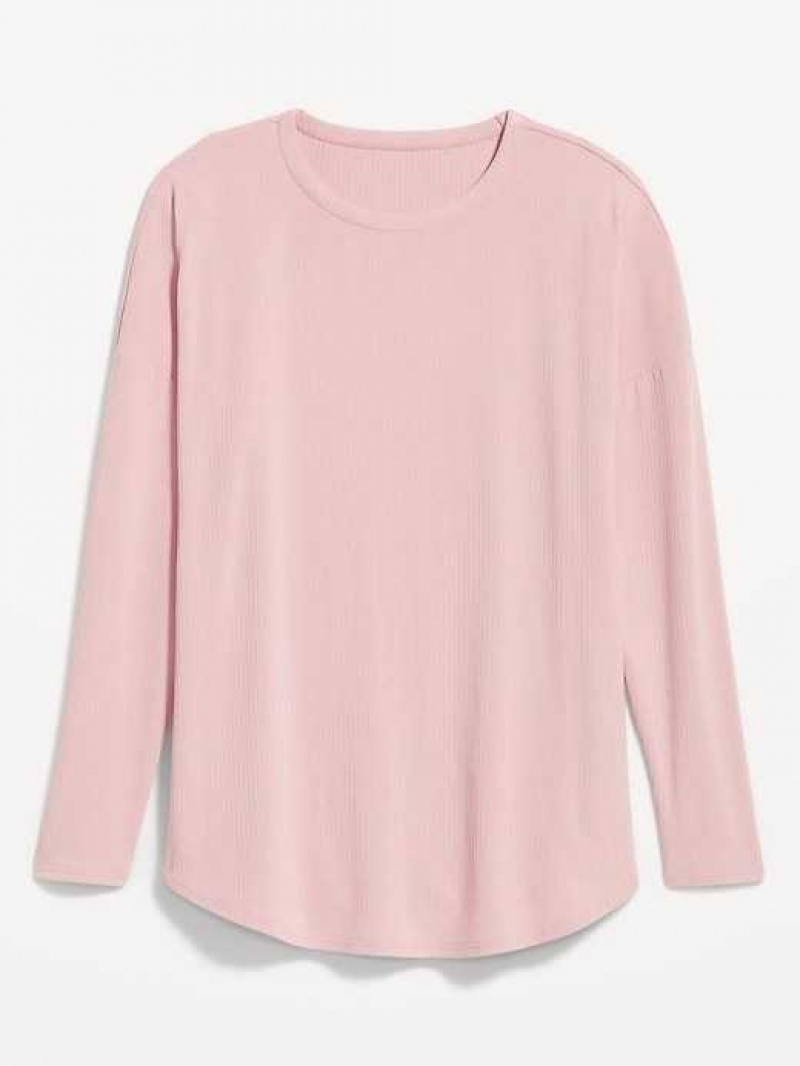 Old Navy Luxe Rib-Knit Tunic T-Shirt Pink | BQT095684