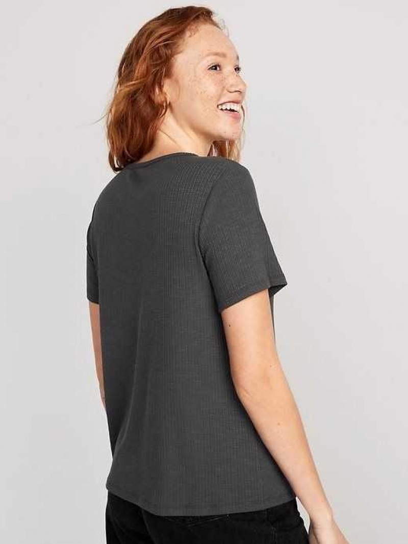 Old Navy Luxe Ribbed Slub-Knit T-Shirt Panther | YKS412837