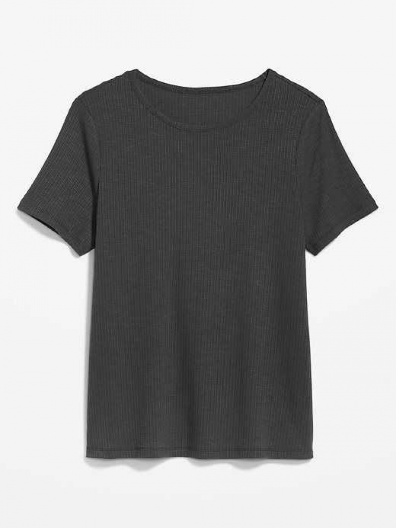 Old Navy Luxe Ribbed Slub-Knit T-Shirt Panther | YKS412837