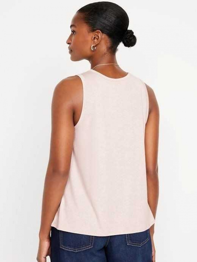 Old Navy Luxe Sleeveless High-Neck Glimmer T-Shirt Pink | IPQ729830