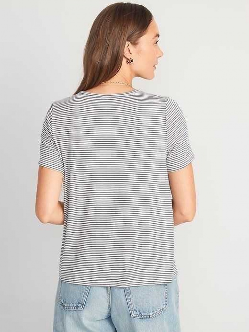 Old Navy Luxe Striped T-Shirt White / Blue Stripes | FZI162380