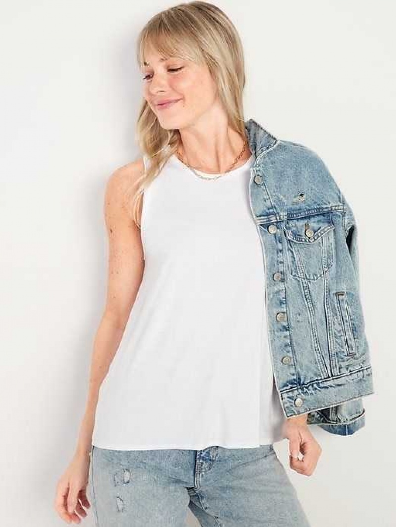 Old Navy Luxe Swing Tank Top White | YCU927183