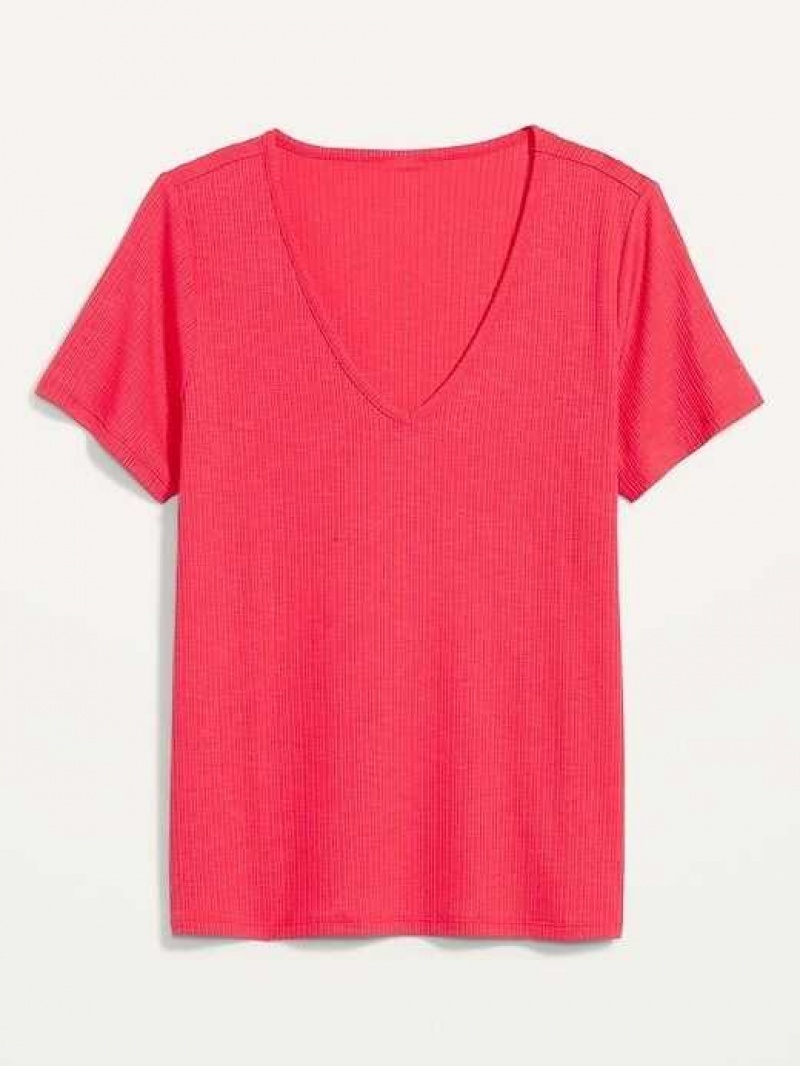 Old Navy Luxe V-Neck Rib-Knit T-Shirt Cosmic | BWG529173