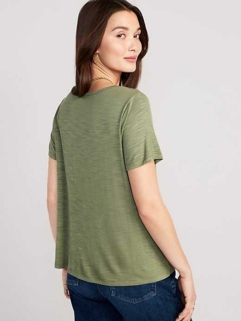 Old Navy Luxe V-Neck Slub-Knit T-Shirt Bare Ground | BGQ185409