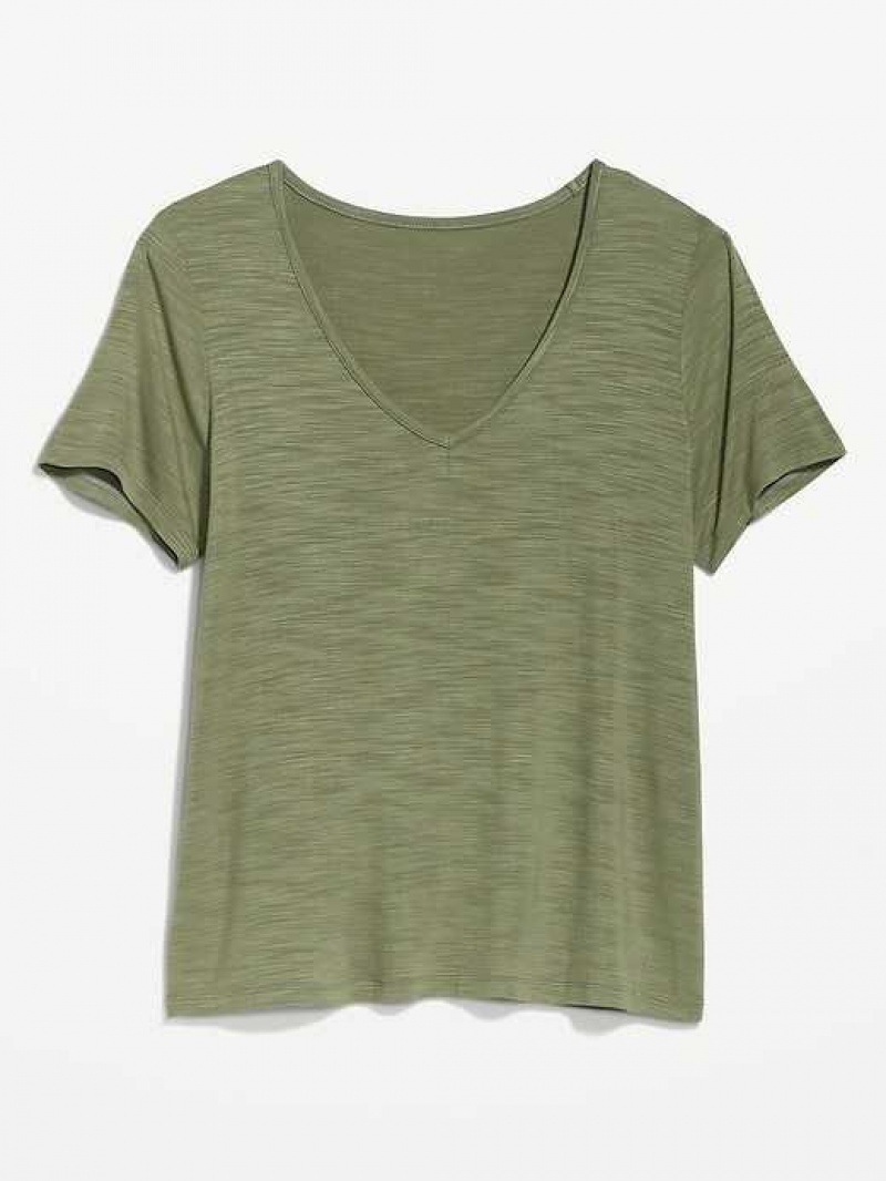 Old Navy Luxe V-Neck Slub-Knit T-Shirt Bare Ground | BGQ185409